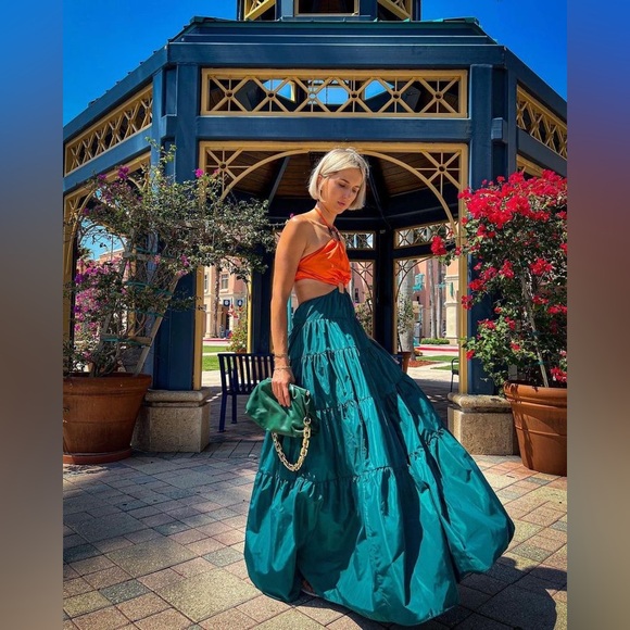 STAUD Dome two-tone cut-out taffeta maxi dress XS - Picture 3 of 3